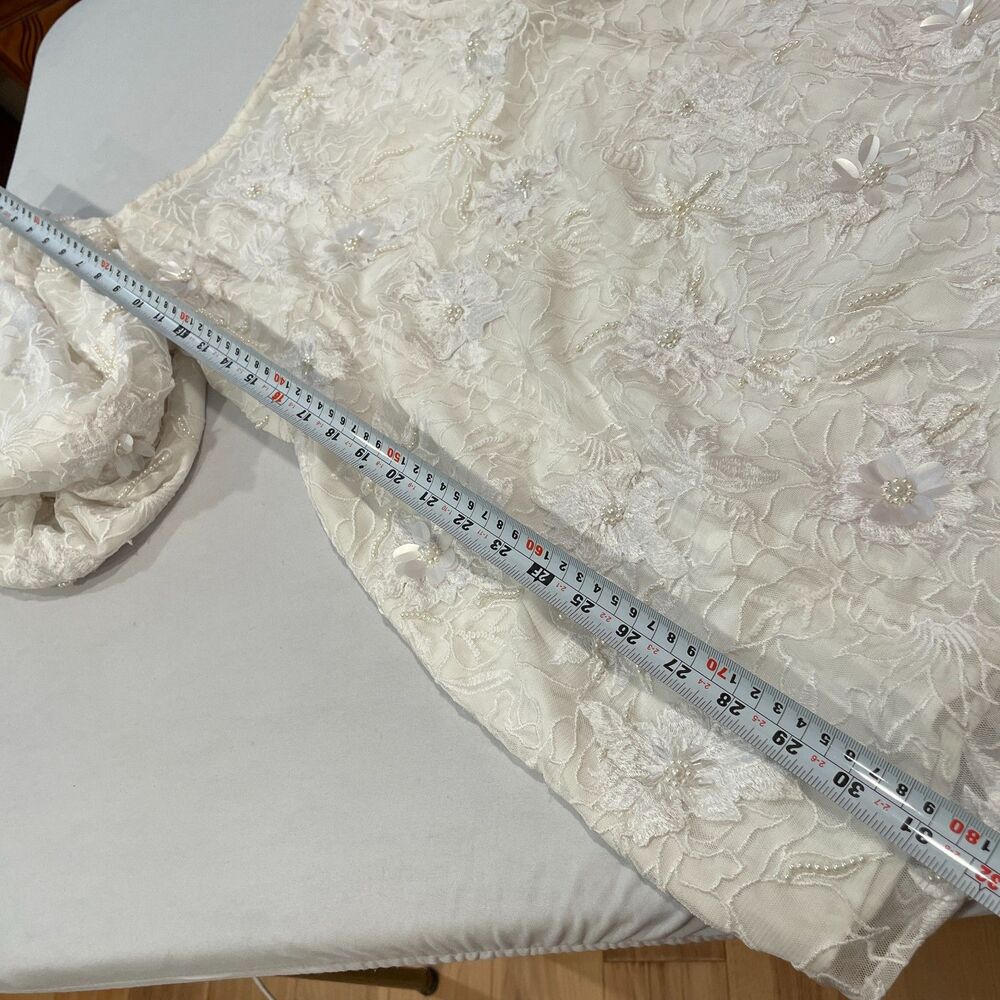 ~ BHLDN Lg 2in1 Bridal Dress Anthropologie Removable Puff-Sleeve Wedding Mini - Picture 4 of 16